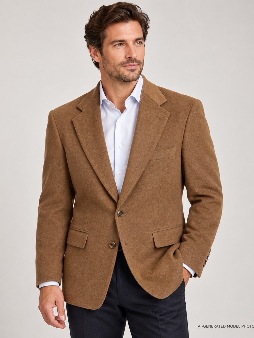 Southampton 100% Cashmere Men's Camel Brown Blazer Sport Coat Vintage 40L